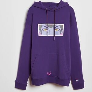 ARK/8 DEMON SLAYER ANIME OVERSIZED  HOODIE FEATURING NEZUKOS EYES DISTRESSED SM